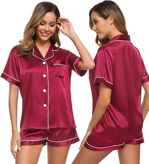 Womens satin pj set Clearance