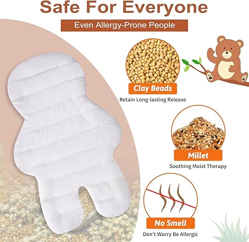 Miniatura 3 de Almohadilla térmica grande para microondas para aliviar el dolor, almohadillas térmicas para el dolor de espalda, cuello, hombros, calambres,