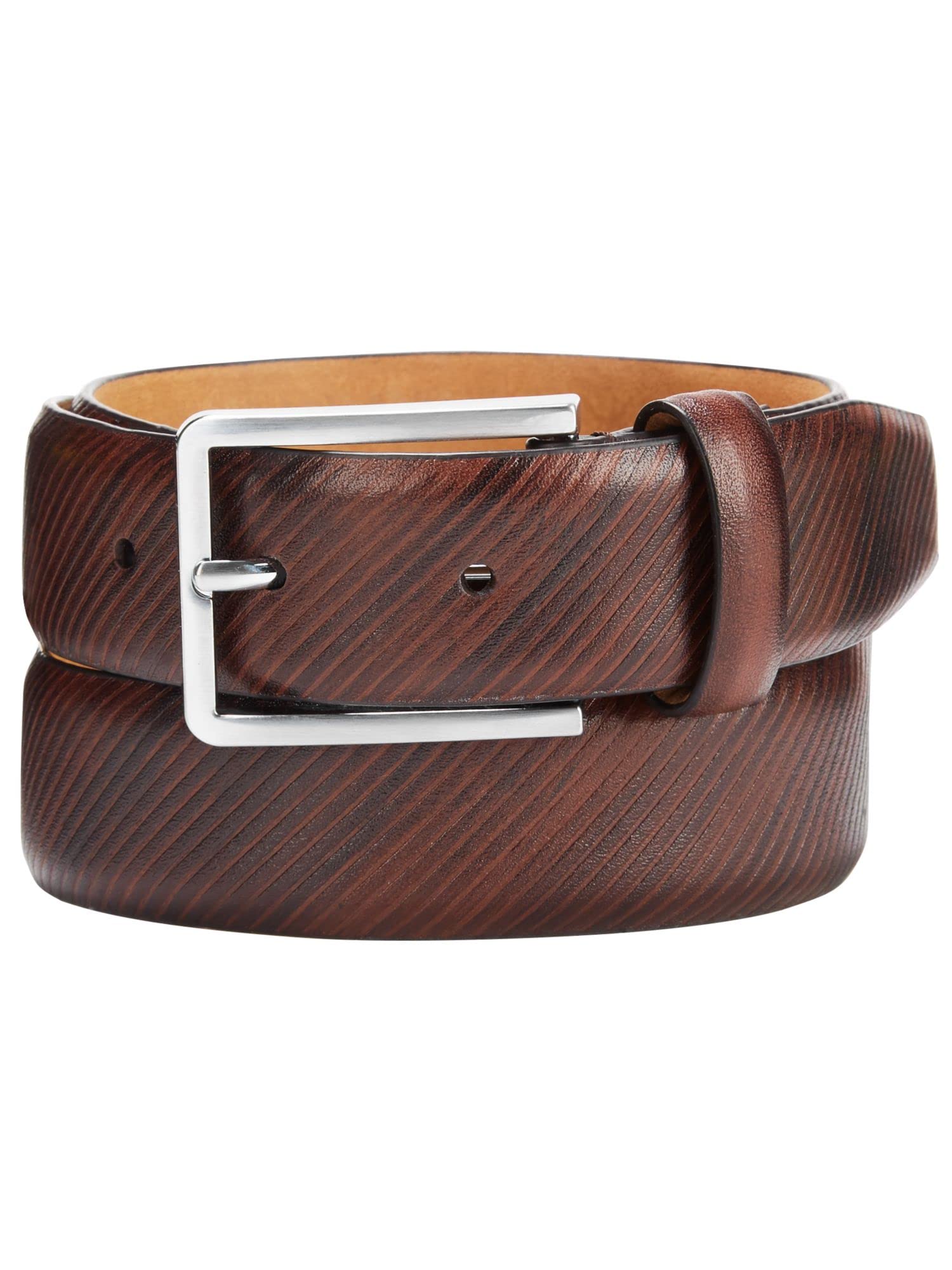Tasso Elba Mens Leather Buckle Dress Belt Brown S, Brown, X-Small - Main Image