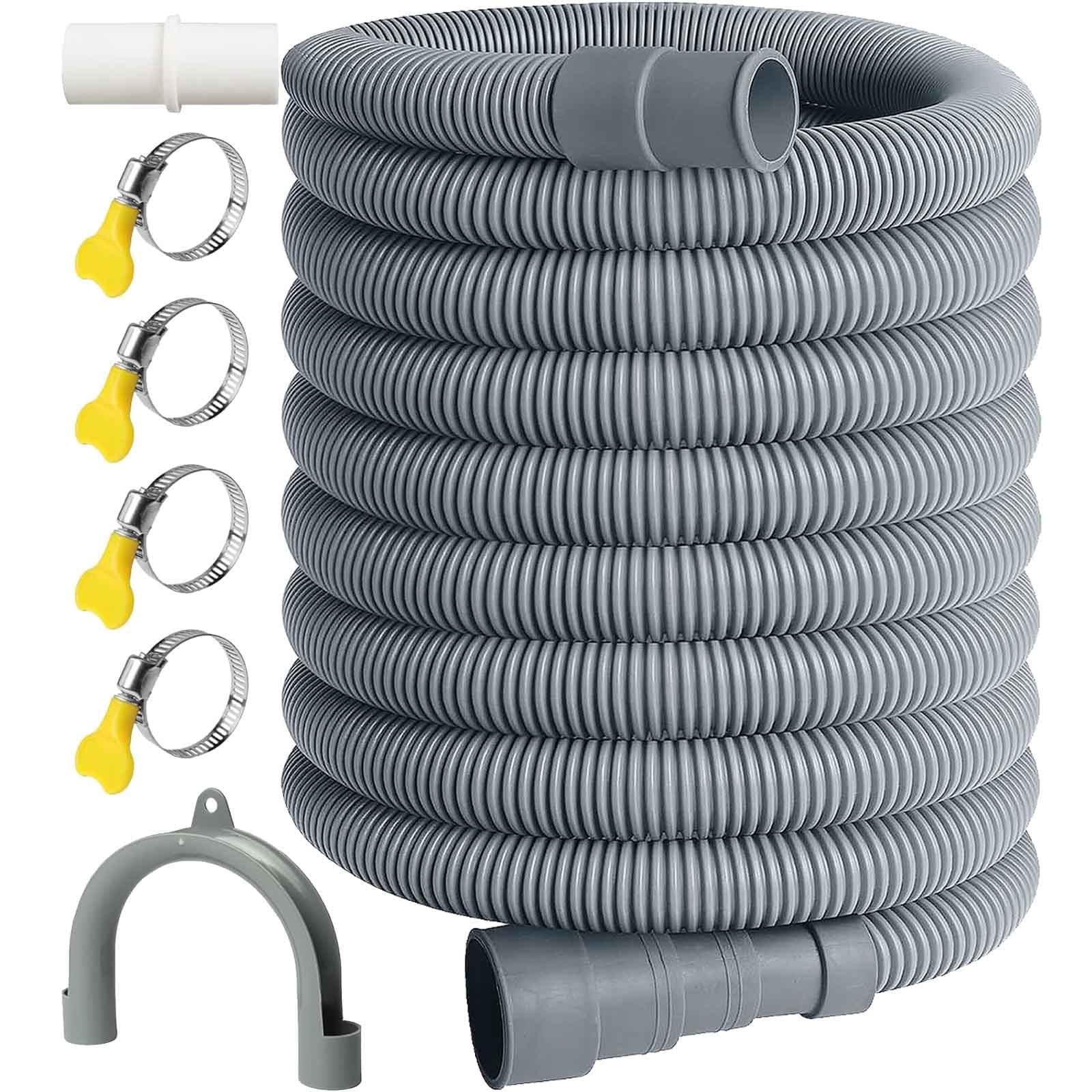 Papayaya 3M Washing Machine Drain Hose, Universal Drain Hose Extension Kit With Connector Clip Clamp, Washing Machine Waste Pipe Extension For Washing Machine Dishwasher (3M)