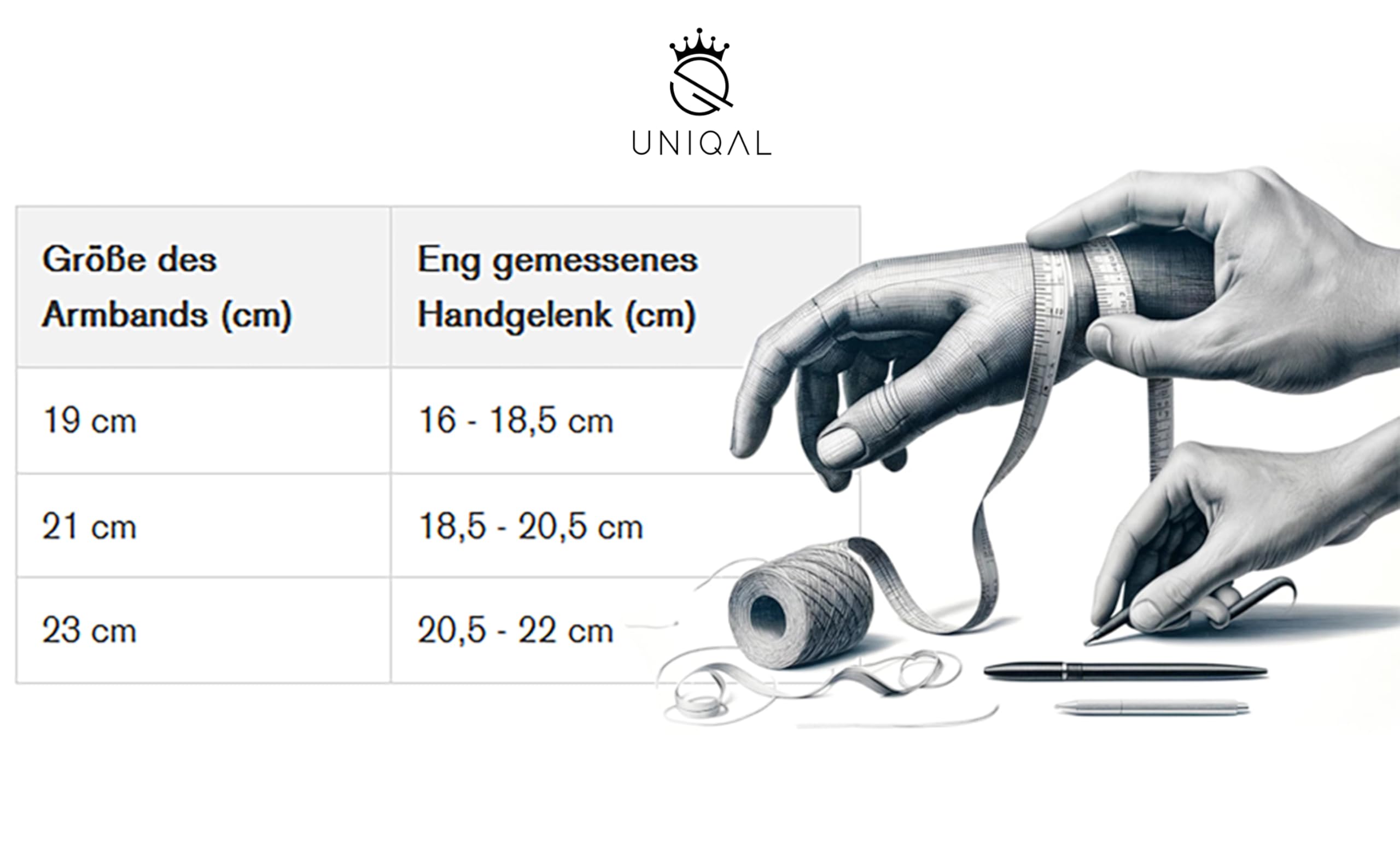 UNIQAL - Bracelet en cuir personnalisé avec gravure « SHAPE » pour homme et femme - Fermeture magnétique - Fabriqué à la main en Allemagne