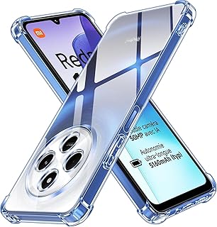 دلـع موبايلك جراب متوافق مع شاومي ريدمي 14C 4G-Poco C75 سيليكون شفاف من البولي يوريثين الحراري غوريلا مضاد للصدمات بزوايا مضادة -