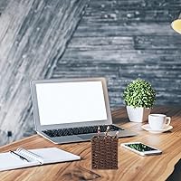 Vista 9 de Cabilock Cesta de mimbre resistente para escritorio, contenedor elegante para mesa de té, organizador de artículos diversos