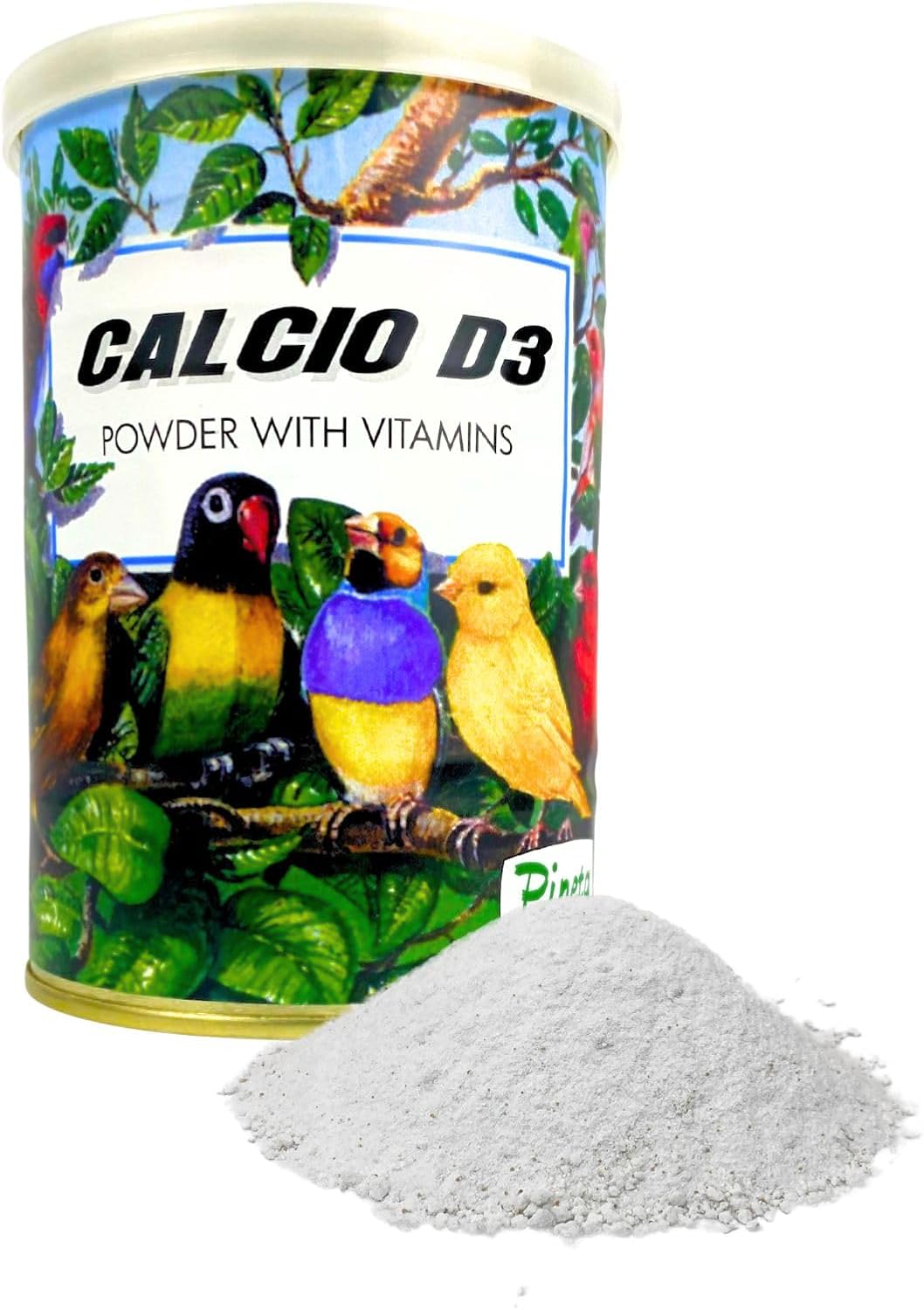 Pineta Calcio D3 250g Powder with Vitamin – Calcium Supplement D3 for Birds – Powder for Bone Strength, Eggshell Quality, Molting Support, Ideal for Domestic & Farm Birds