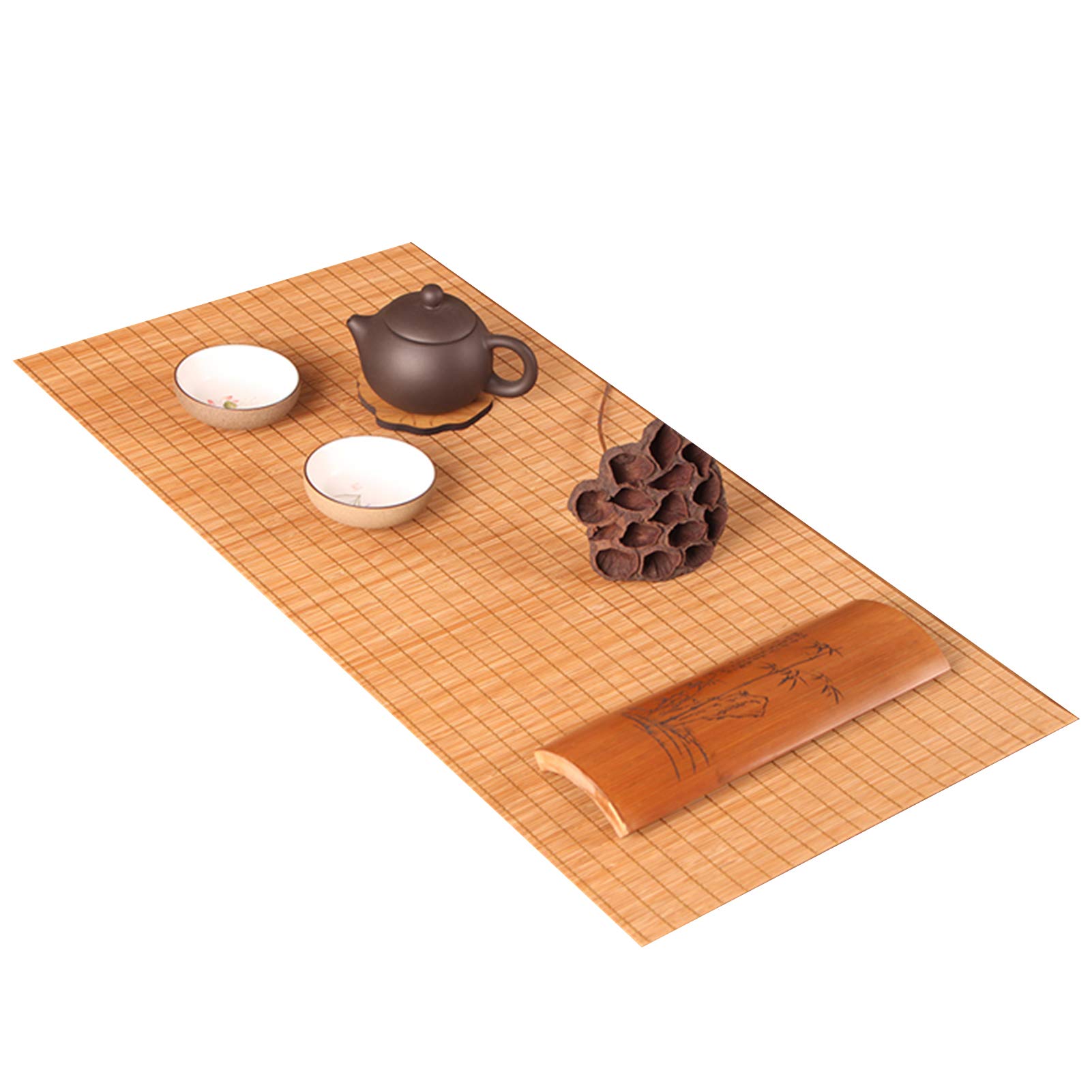 Natural Bamboo Table Runner, Japanese Style Table Mat For Dining Coffee Table, Non-slip/heat Insulation/washable Placemat，Multiple Size(Size:40×90cm)