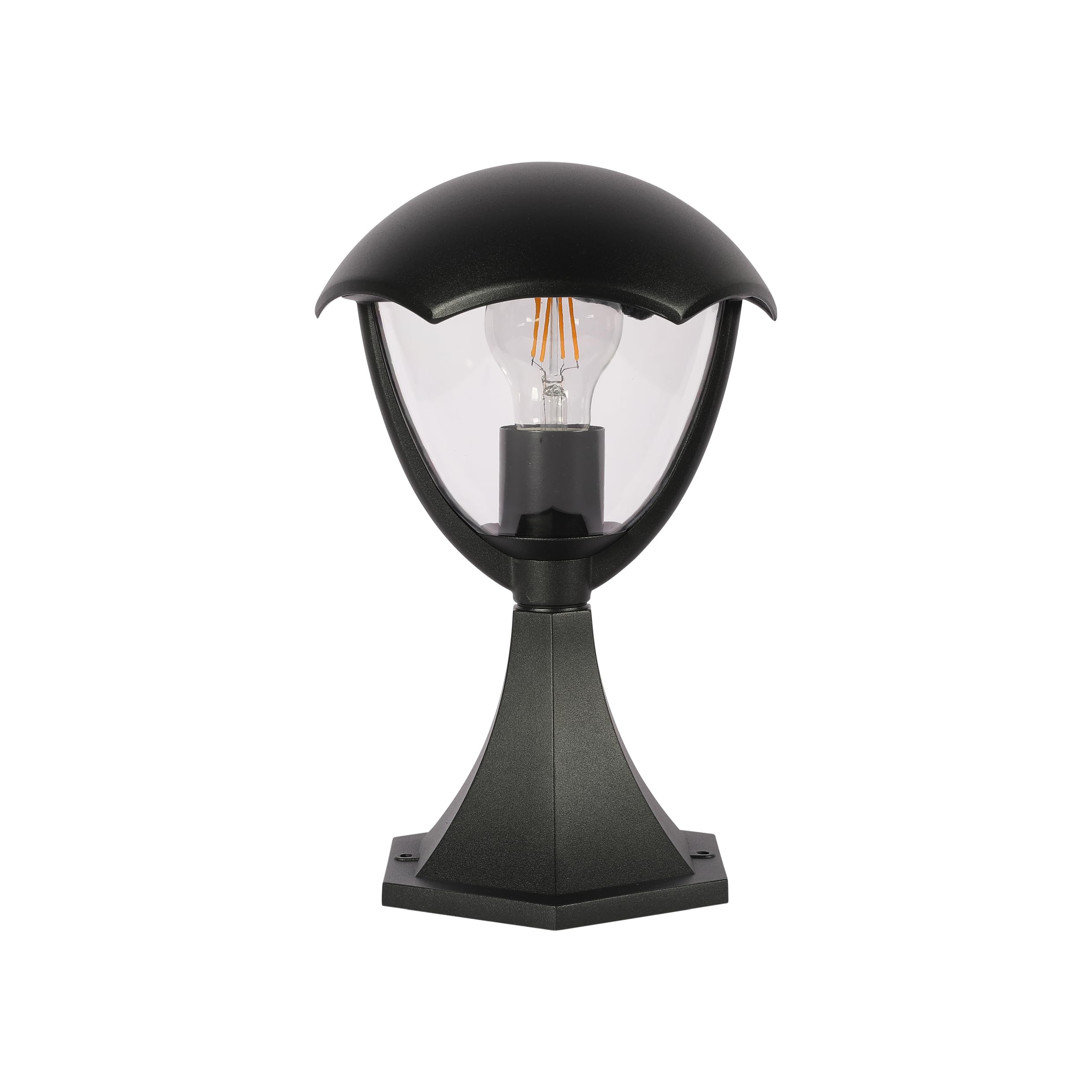 Tekled Black Gardens Megan Outdoor Pedestal Pillar Lantern Light | E27 Compatible Post Light | Weatherproof Assurance Ip44 | For Garden Trails Driveways Pathways Patios | (Bulb Not Included)