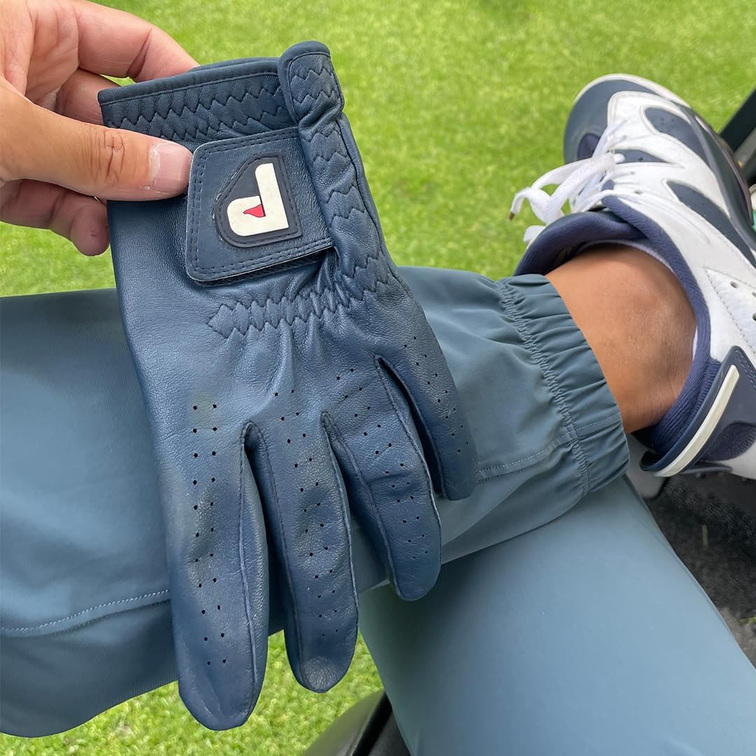 Men's Golf Glove - Genuine High Performance Cabretta Leather - Individual Red Blue and White - Putting Ball Marker Included - Glove for Right Handed and Left Handed Golfer (Single Pack) - Image 6