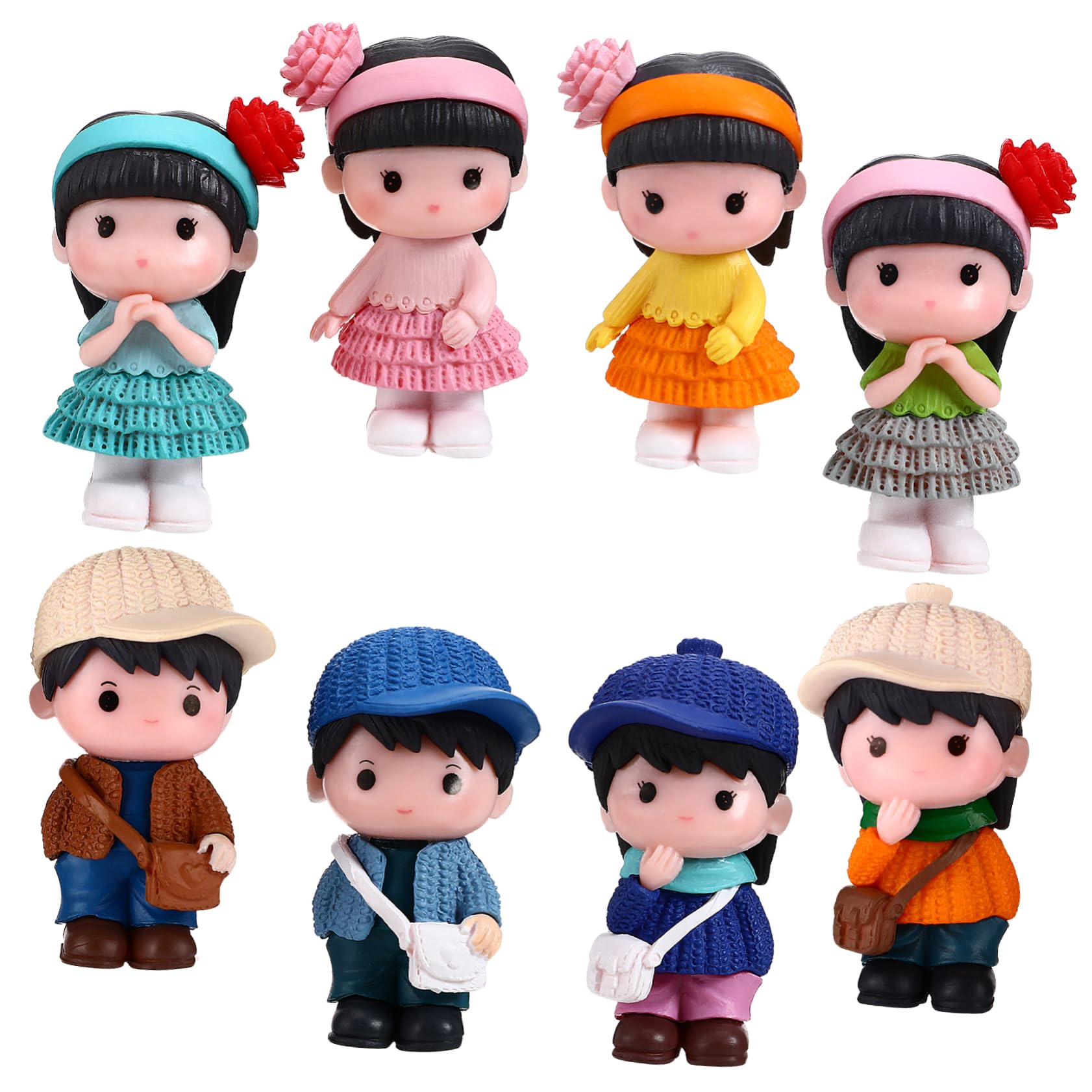 YARNOW 24pièces Figurines Décoratives De Garçons Et Filles pour Paysage Ornements Colorés pour Jardin Et Gâteaux