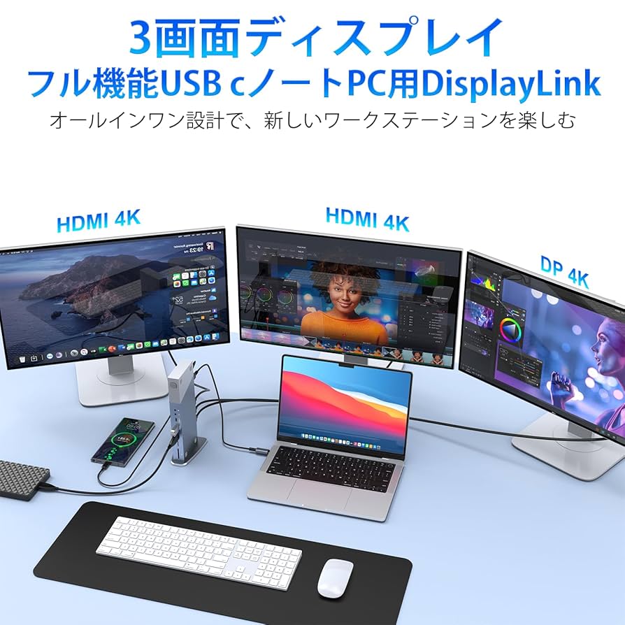 Amazon.co.jp: 15-in-1 縦置き DisplayLink ドッキング