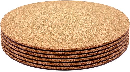 Posavasos de Corcho para Plantas, Posavasos para Macetas de Corcho de Doble Capa de 8 Pulgadas, Tapetes de Corcho Absorbentes para Plantas,