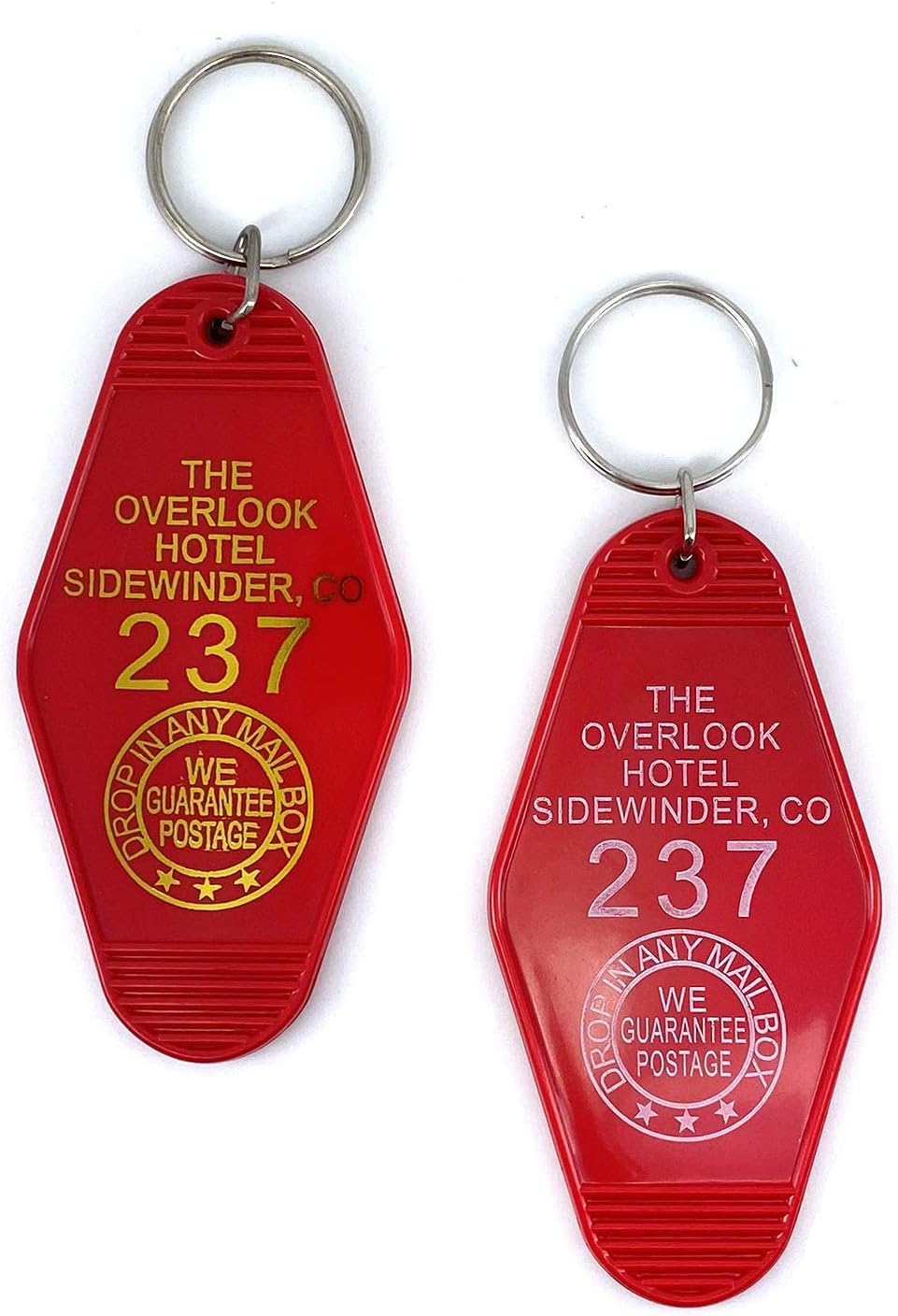 2PCS Hotel Motel Keychain The Overlook hotel Come And Play With Us Since 1907