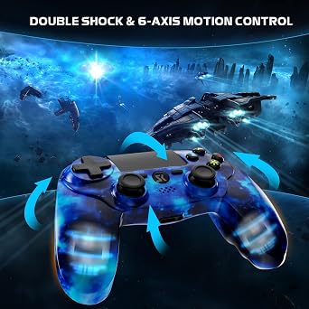2 حزمة تحكم لاسلكي لـ PS4 ، وحدة تحكم لـ Sony PlayStation 4 ، مستشعر حركة مزدوج 6 محاور ، لوحة لمس حساسة ، مكبر صوت مدمج ورافعة سماعة 3.5 مم ، متوافق مع PS4 / Pro / Slim