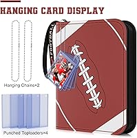 Vista 3 de Mlikero 720 Pockets Football Card Binder, Sports Card Binder with Card Display Design, Premium Card Ablums with Sports Pattern Wristband Fit for