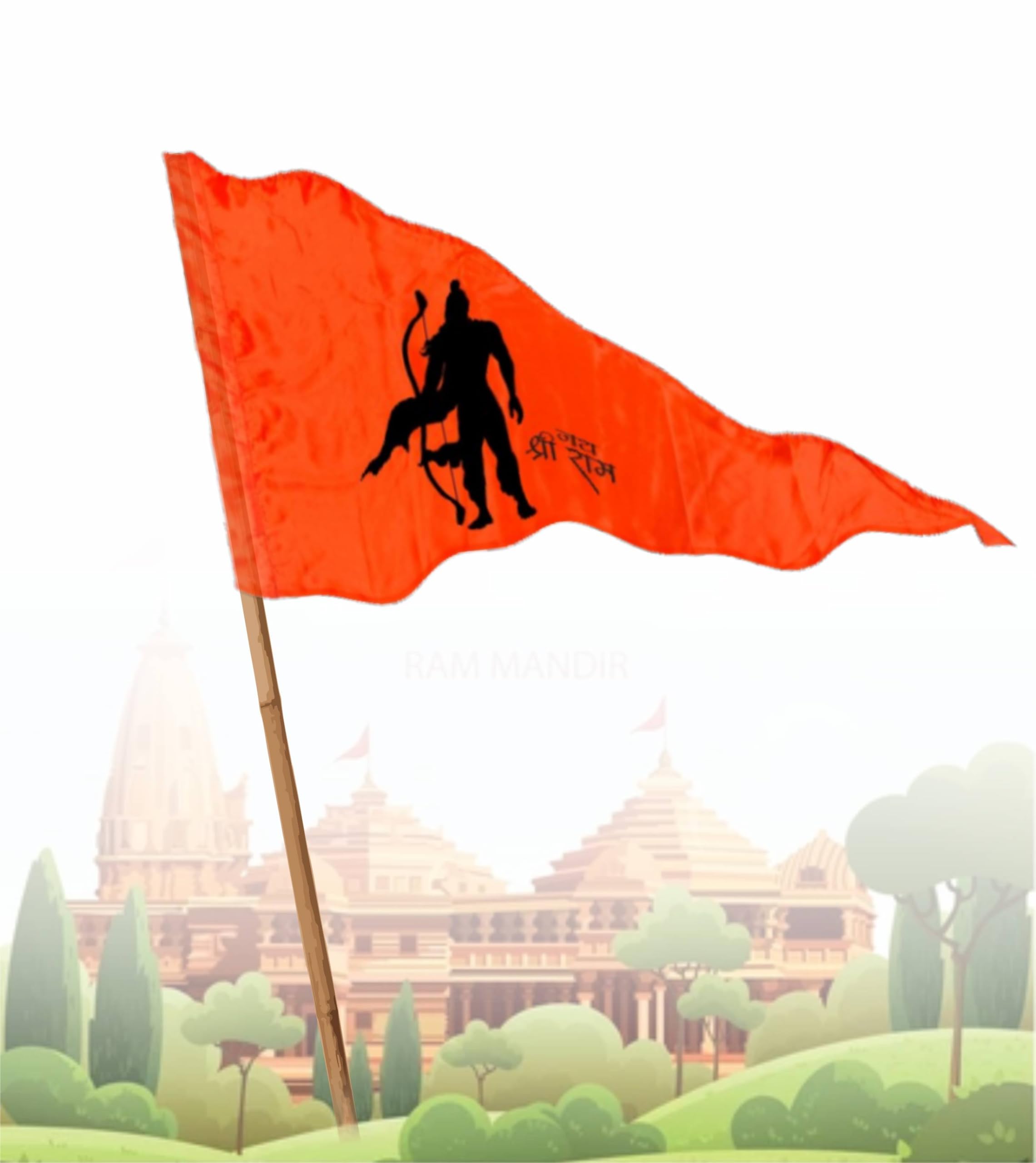 La Jarden Bhagwa, Flag, सिन्दूरी झंडा WITHOUT STICK Jai Shree Ram Printed Bhgwa Dhwaj/Pataka Religious, Ayodhyapati Ram Mandir flag, Ramji ka jhanda (Medium size 26x40 inches) (B0D7QKD4K8) Amazon Price History, Amazon Price Tracker