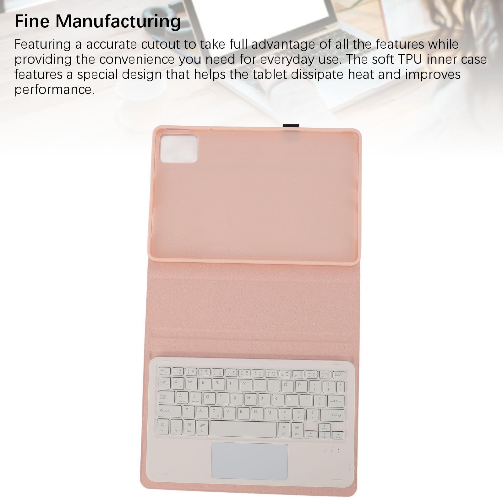 Custodia retroilluminata a 7 colori con tastiera, custodia portapenne con tastiera staccabile magneticamente per Tab M11 K11 LTE 11 pollici 2024 Tastiera staccabile wireless con (Rosa)