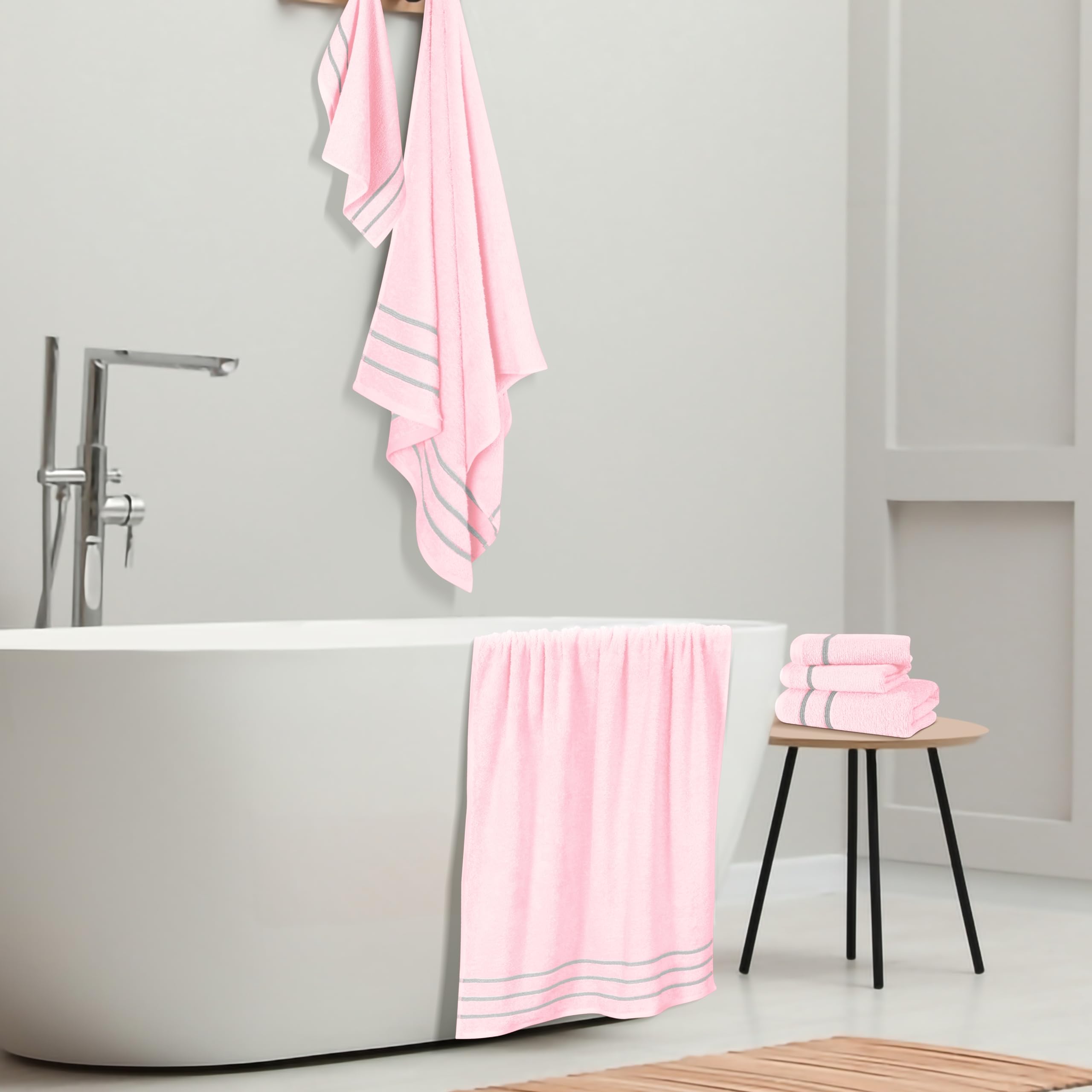 MyOwn Lot de 2 serviettes de bain surdimensionnées en coton de 71,1 x 139,7 cm – Ultra absorbantes, compactes, à séchage rapide, légères, idéales pour salle de sport, voyage, camp, piscine