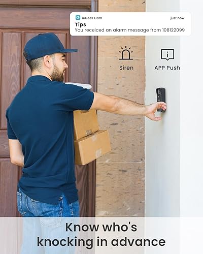 Miniatura 6 de ieGeek Timbre de puerta inalámbrico de 5 MP sin suscripción, timbre de video inalámbrico con timbre, timbre con cámara, cambiador de voz, audio de 2