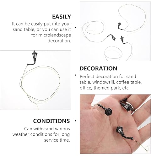 Miniatura 5 de EXCEART Lámpara de pared en miniatura para casa de muñecas, lámpara de pared LED en miniatura vintage, modelo de casa de muñecas (tamaño A)