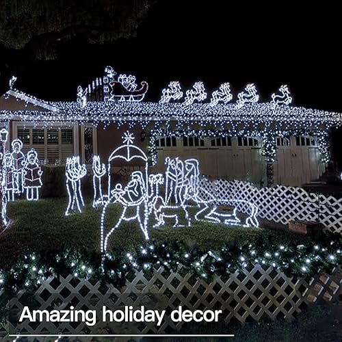 Miniatura 4 de suddus Guirnalda de 200 luces LED para exteriores de 66 pies, funciona con pilas, con control remoto, luces LED parpadeantes para dormitorio,