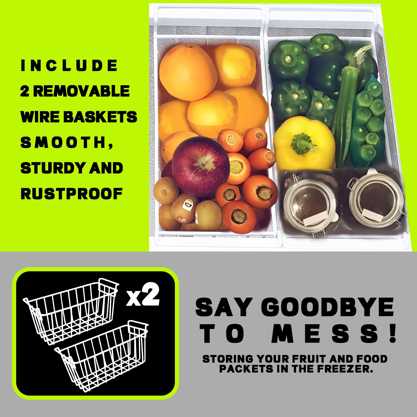 Demuller Small Mini Chest Freezer With 2 Hanging Baskets Electronic Control To 1℉Top Open Door Open Freezer Energy Saving Quiet Operation Perfect For Dorm, Garage And Rvs, White on Fridge.com - View 5
