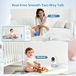 Blemil 5" Diviser l'écran Baby Monitor avec 2 Caméras, moniteur vidéo pour bébé Non WiFi, Numéro APP, 4000mAh Batterie, Caméra à distance Pan/Tilt/Zoom 2-Way Parle, vision nocturne, 1000ft Plage, température