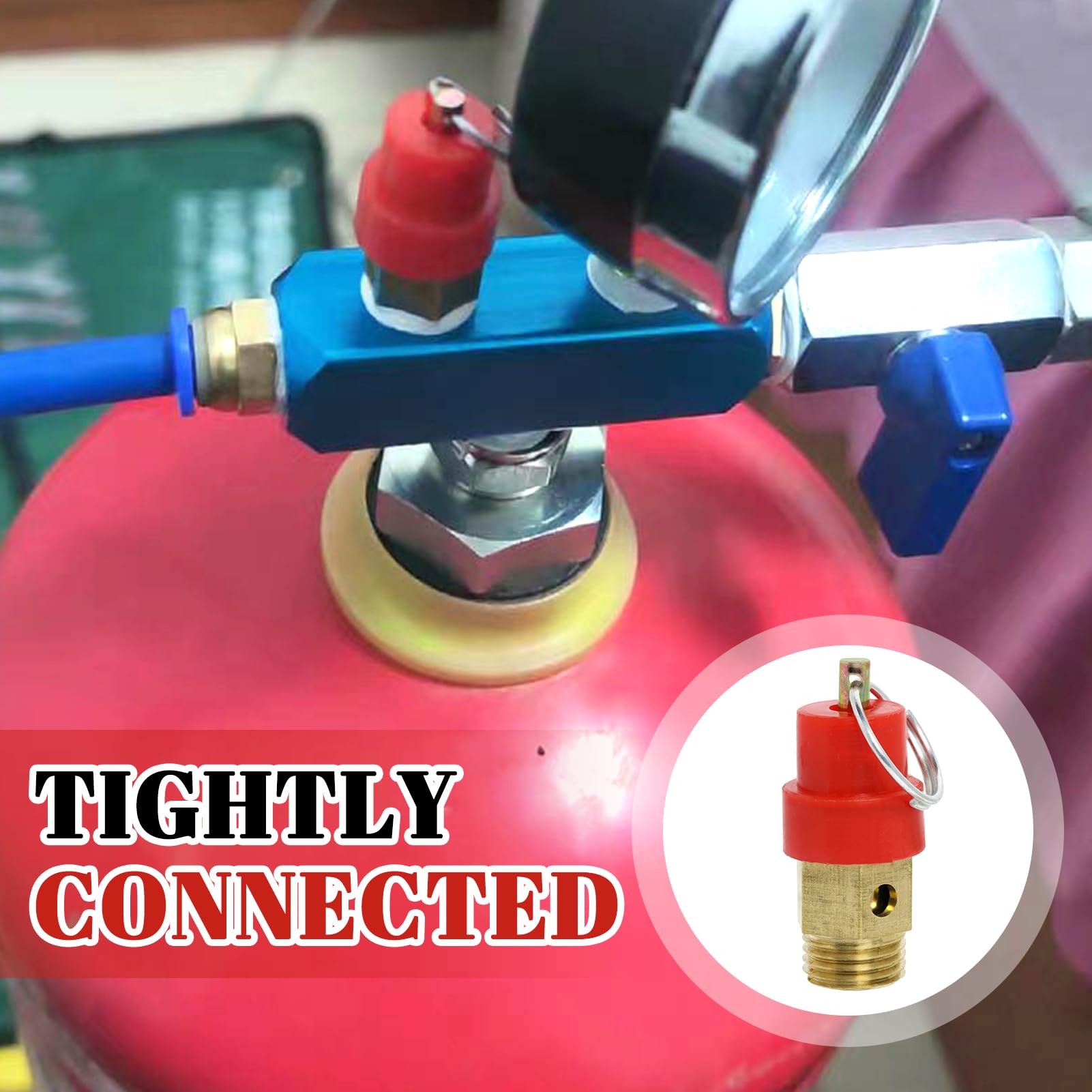Valvola di sicurezza da 3 pezzi 8KG, valvola di sfogo di sicurezza del compressore d'aria Valvole di protezione del regolatore della valvola di rilascio della pressione(G1/8 Valvola di sicurezza da 3 pezzi 8KG, valvola di sfogo di sicurezza del compressore d'aria Valvole di protezione del regolatore della valvola di rilascio della pressione(G1/8