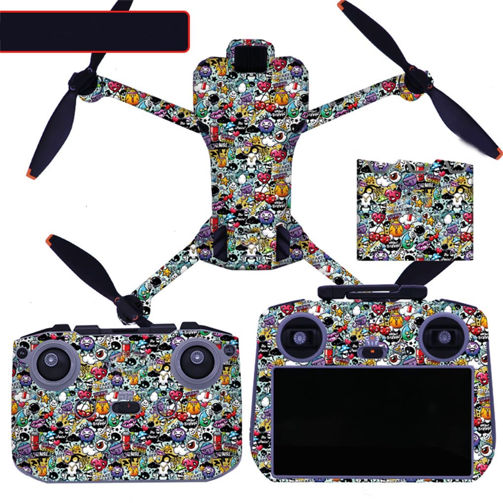 Decorative Sticker Kit for DJI Mini 5 Pro, Waterproof Skin Sticker Decal DIY Accessory Protective Film for DJI Mini 5 Pro Drone and Controller/Battery Manager (MN5PRO-02)