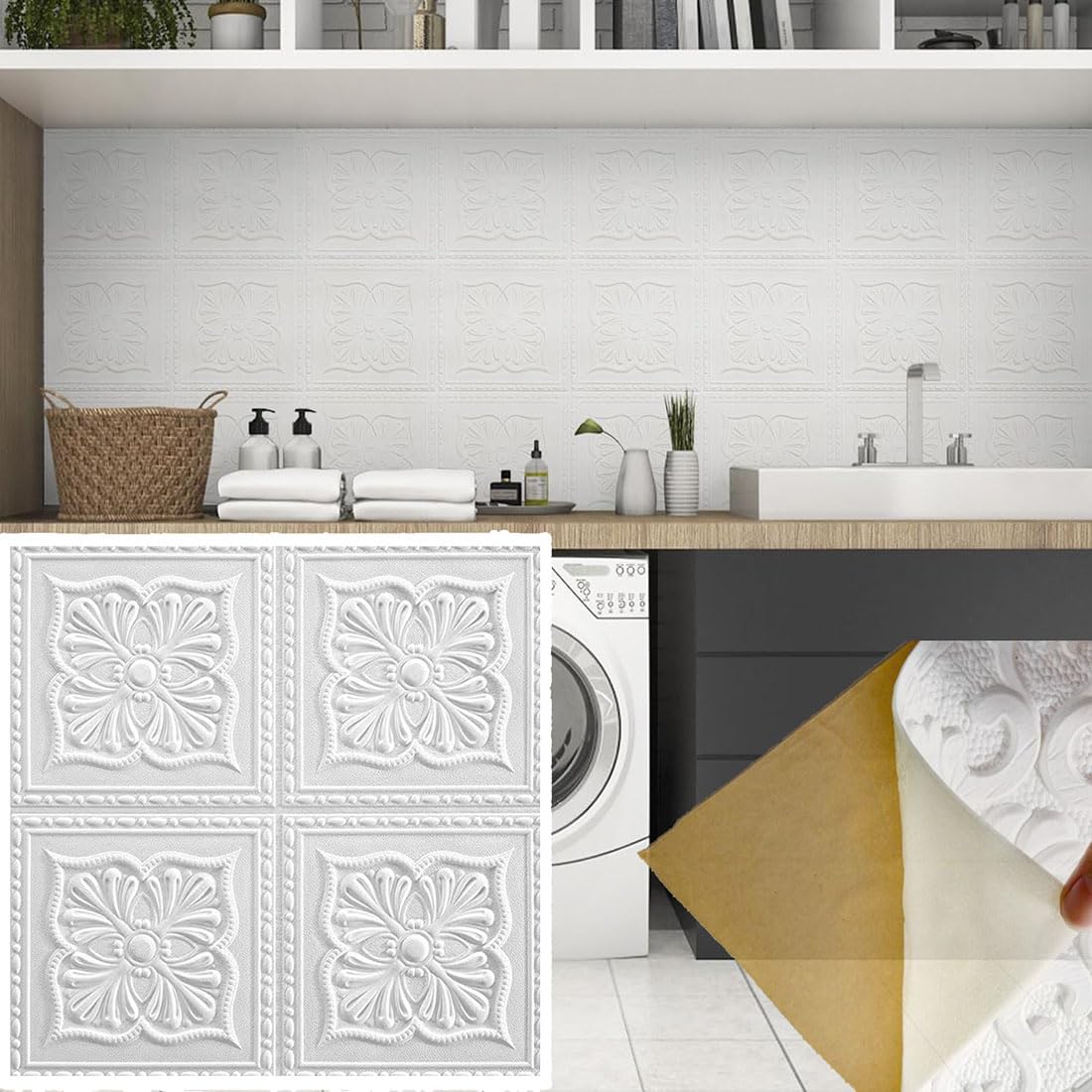 Panneaux muraux 3D faciles à installer et à découper x10