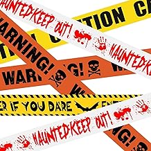 FINEVERNEK Halloween Warning Tape, 36M Halloween Scary Tape, Halloween Safety Warning Tape, Dangerous Areas Halloween Zombie Party, Halloween Decoration