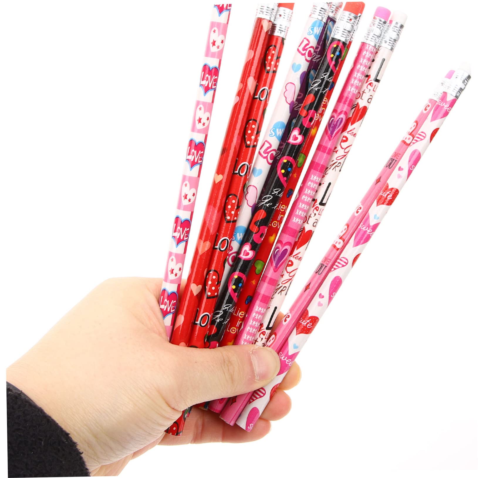 SHINEOFI 5 Sätze Bleistift Ergonomische Stifte Schulsachen Mitgebsel Schulanfang Schul Sachen Fleecestoff Kinderstifte Schöne Musterstifte Bürobedarf Schülerbedarf Holz 48 Stück * 5