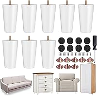 Vista 14 de TURSTIN 8 patas redondas para muebles de 3 pulgadas, patas redondas de madera maciza con tuercas en T M8, patas de sofá, patas de repuesto