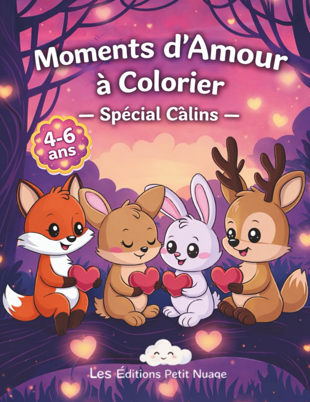 Moments d’Amour à Colorier: Spécial Câlins – Animaux mignons et scènes de tendresse pour enfants de 4 à 6 ans