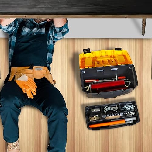 Miniatura 7 de Torin Caja de herramientas de almacenamiento de plástico de 15.5 "con bandeja extraíble organizador de caja de herramientas pequeña con caja de
