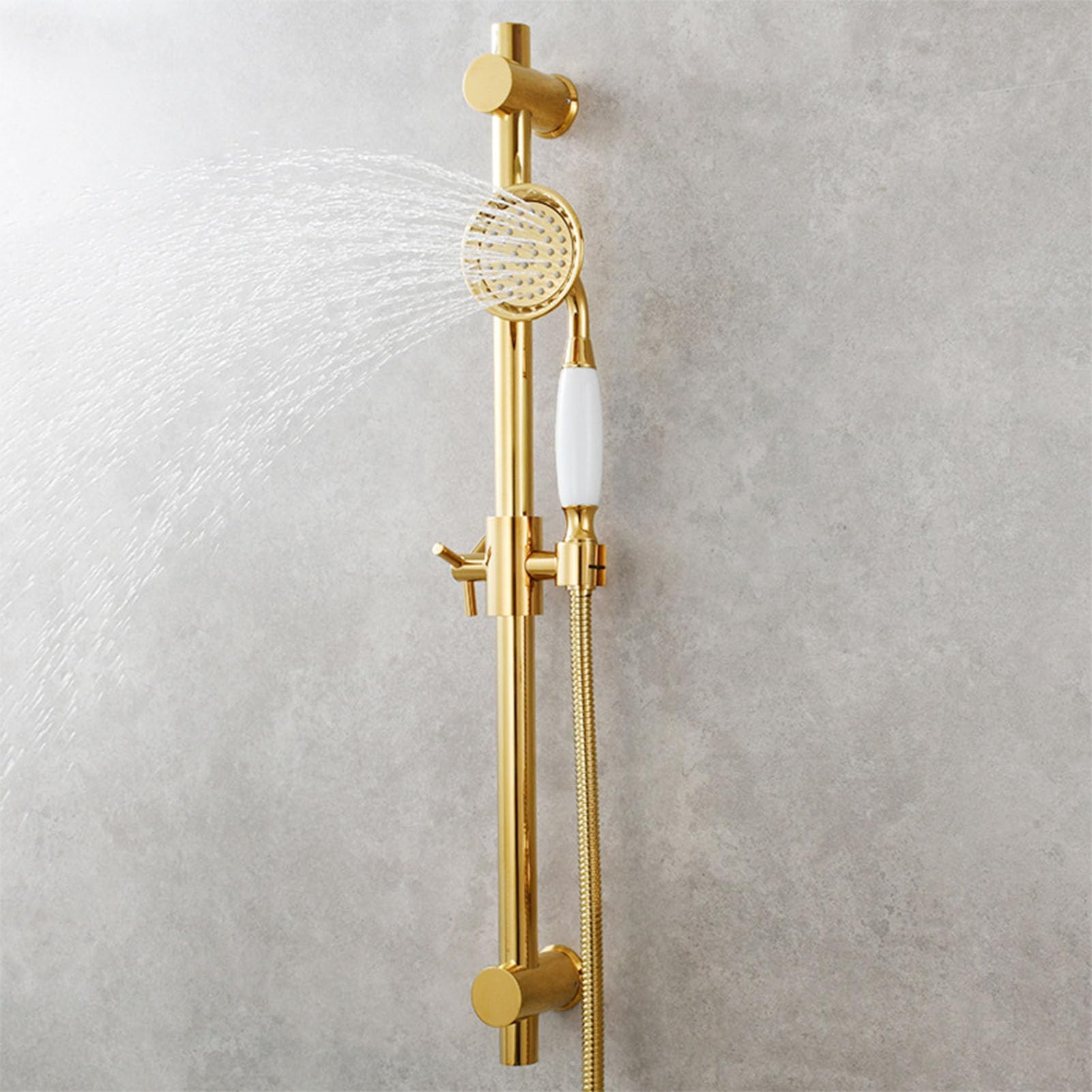 Juego de alcachofa de ducha de alta presión con ducha de mano, barra deslizante ajustable de acero inoxidable, manguera de 1,5 m, fácil instalación, lujosa actualización de baño
