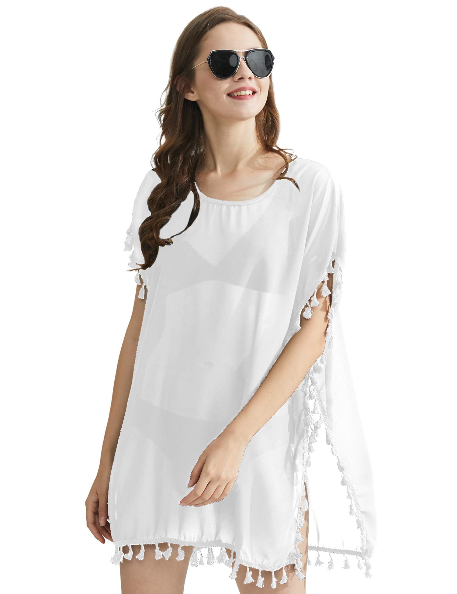 Chalier Copricostume Donna Mare Estate Abito da Spiaggia Bikini Beach Costume Cover up (Nero)