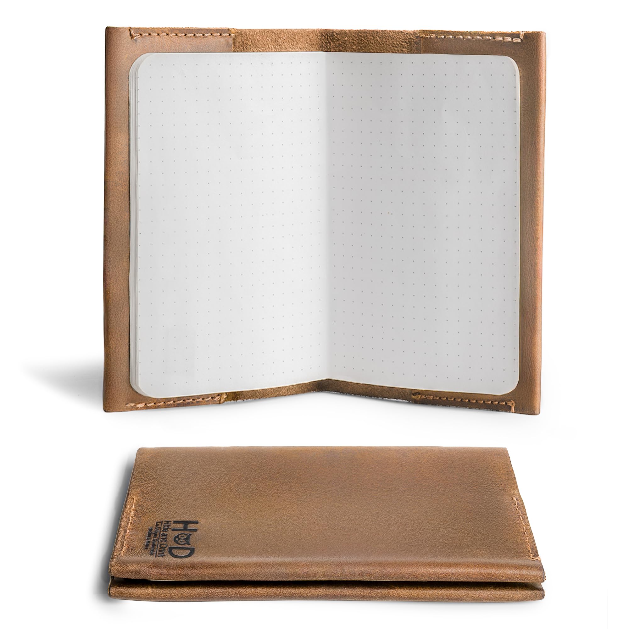 Carnet de voyage rechargeable en cuir le cadeau idéal fait main couleur acajou