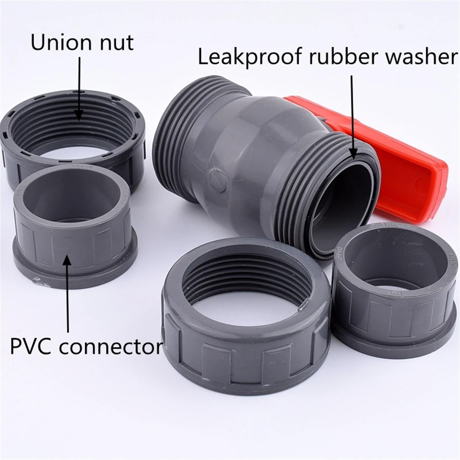 Gwintowane złącze odcinające zaworu kulowego z PCV do rur 20-110 mm