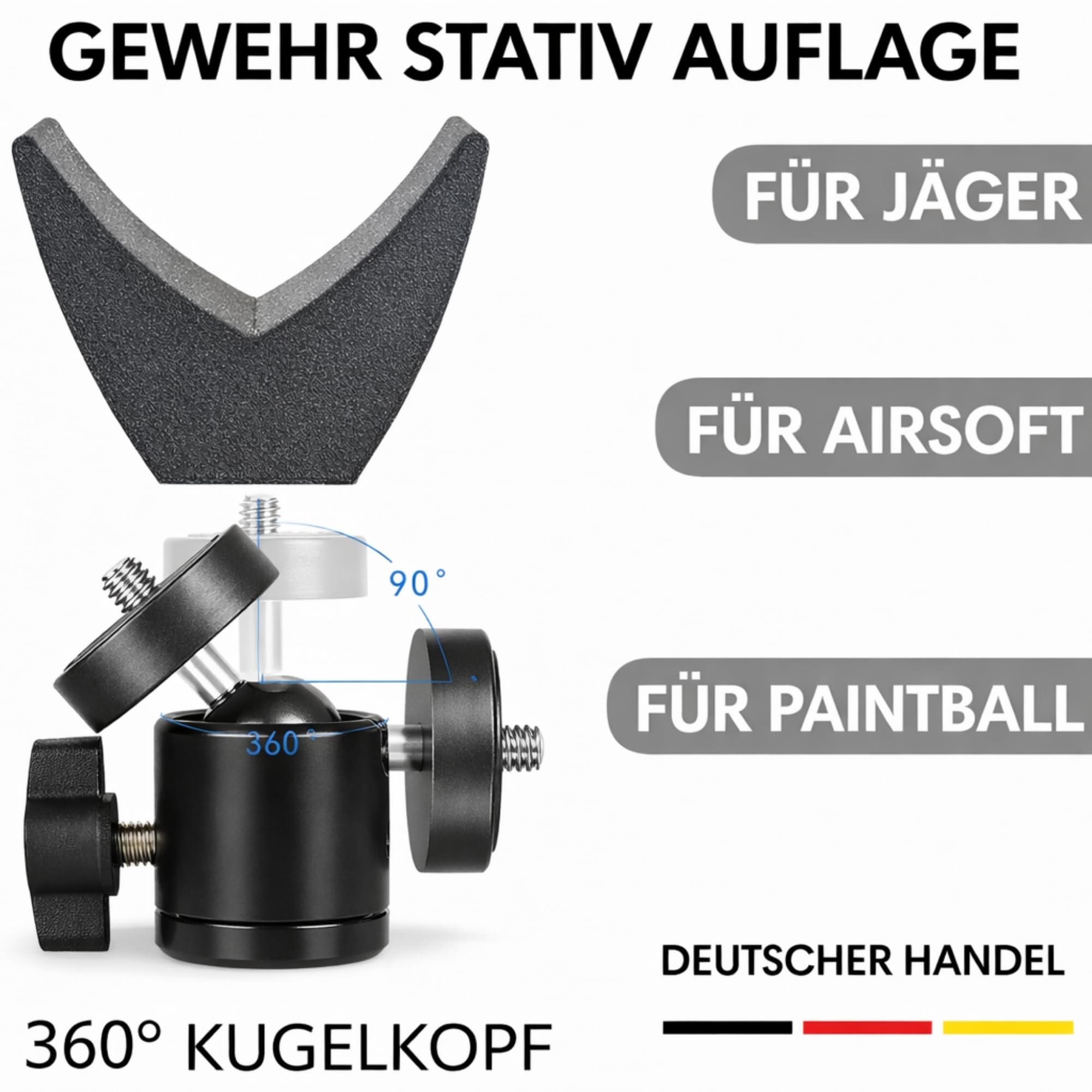 Gewehrauflage Gewehr Stativ - Leichter Schießstock Dreibein faltbar für Jagd Jäger Airsoft Paint