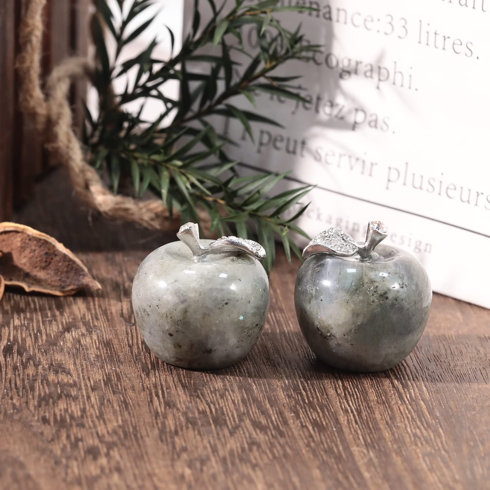 Mini Pomme En Cristal Noir - Figurine Sculptée Déco Feng Shui - 3 Cm - Pierre De Guérison Ou Cadeau Pour Enseignant