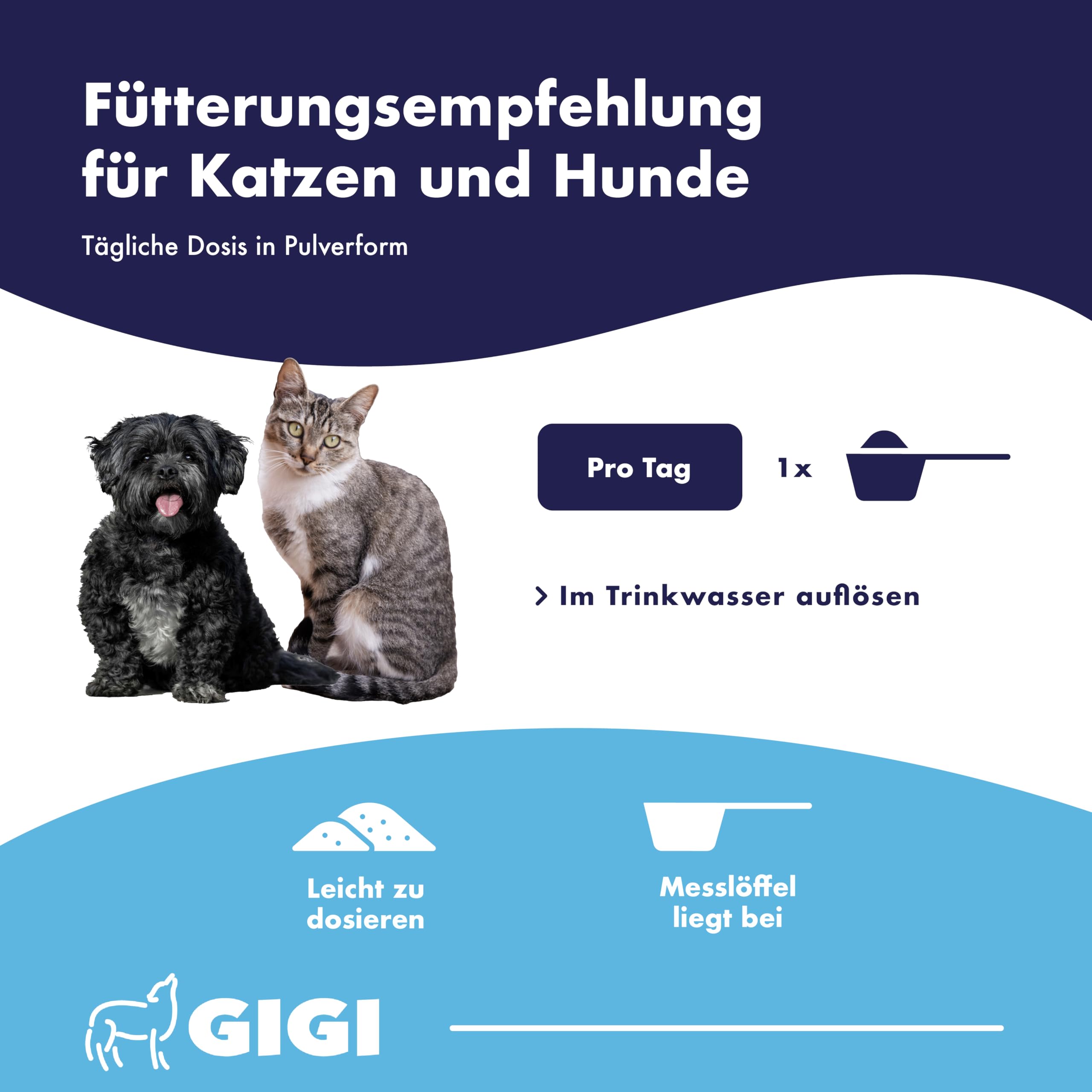 Zahnpflege Pulver für Hunde & Katzen gegen Zahnstein & Zahnbelag | Wasserzusatz für frischen Atem, Mundflora & tägliche Zahnpflege - Dental Care 105 g