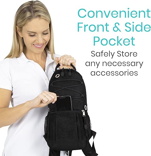 Miniatura 4 de Vive Bolsa de soporte para tanque de oxígeno, mochila cilíndrica portátil para silla de ruedas y andador, bolsa de accesorios de transporte