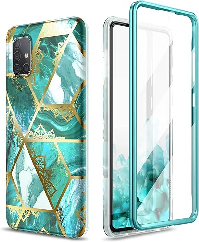 SURITCH Funda de mármol para Samsung Galaxy A51 4G, protector de pantalla integrado, protección de cuerpo completo, a prueba de golpes, resistente a