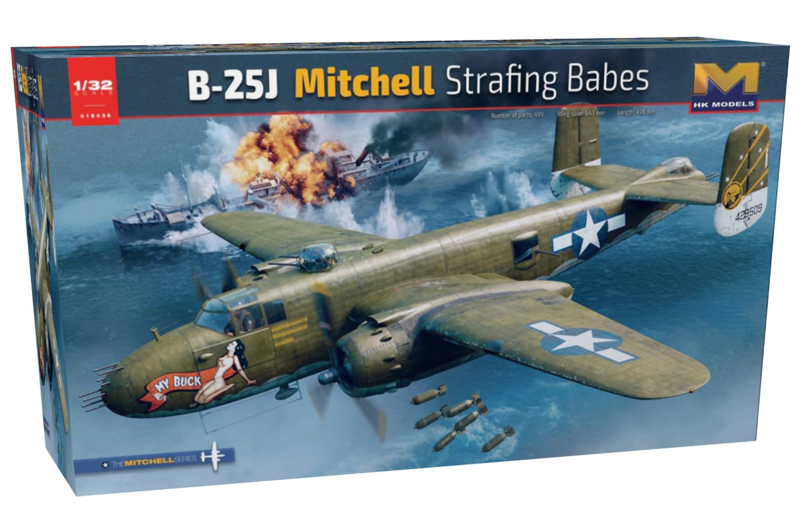 Amazon.com: HK Model 01E036 1/32 US Army B-25J Mitchell Strafing