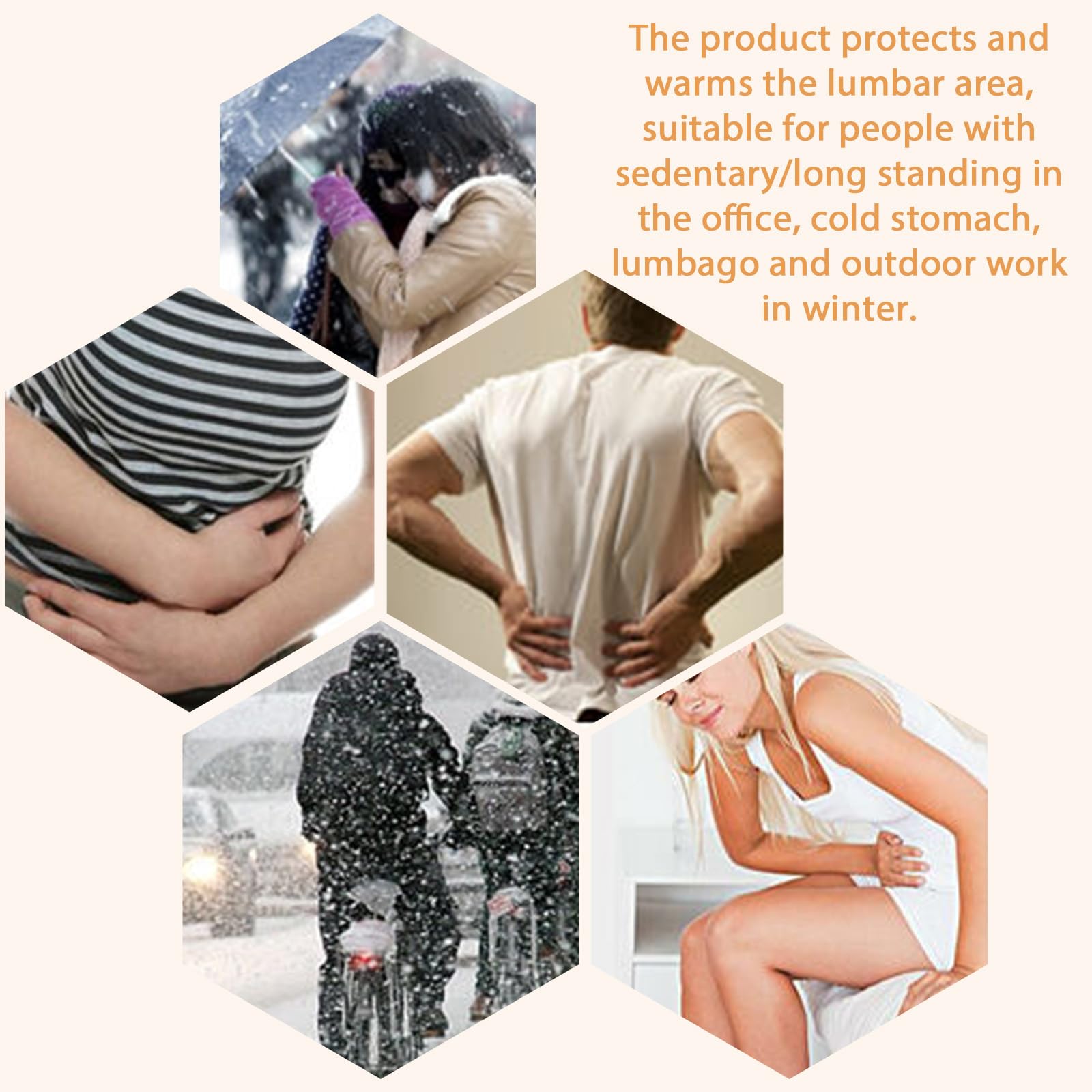 NAROSEBE Unisex Cintura Lombare, Cintura Lombare Donna Cintura Inverno Anti-Freddo Cintura Lombare Calda Cintura Lombare Calda Cintura Lombare (Beige)