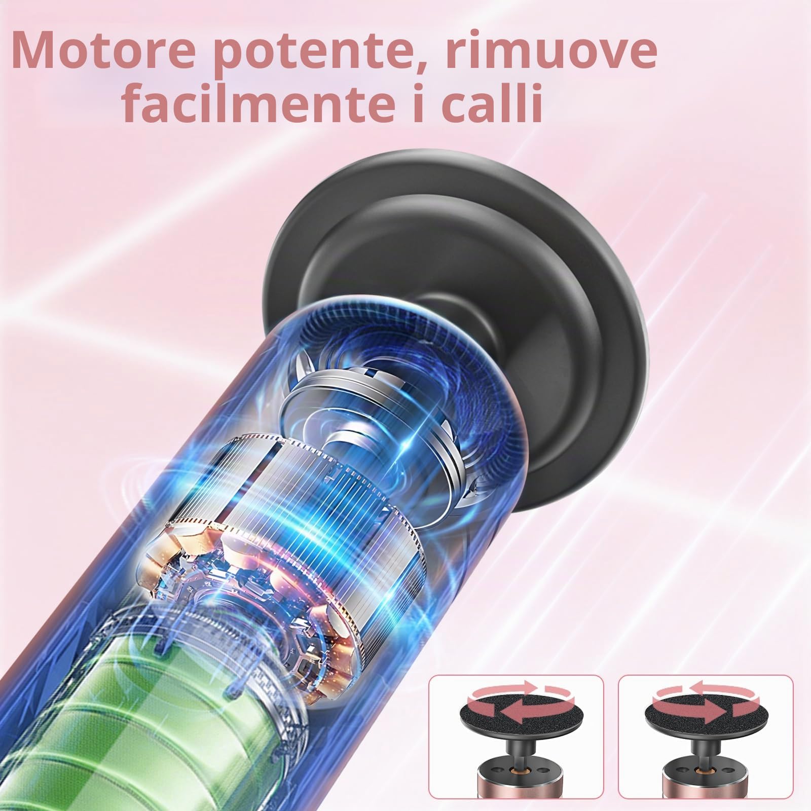 2 in 1 Pedicure Elettrico Professionale Piedi, Rimozione Calli Piedi Elettrico Ricaricabile con Display LCD, 30 Lime Intercambiabili, 9 Velocità di Rimozione dei Calli per Pelle Dura Morta (Oro Rosa)