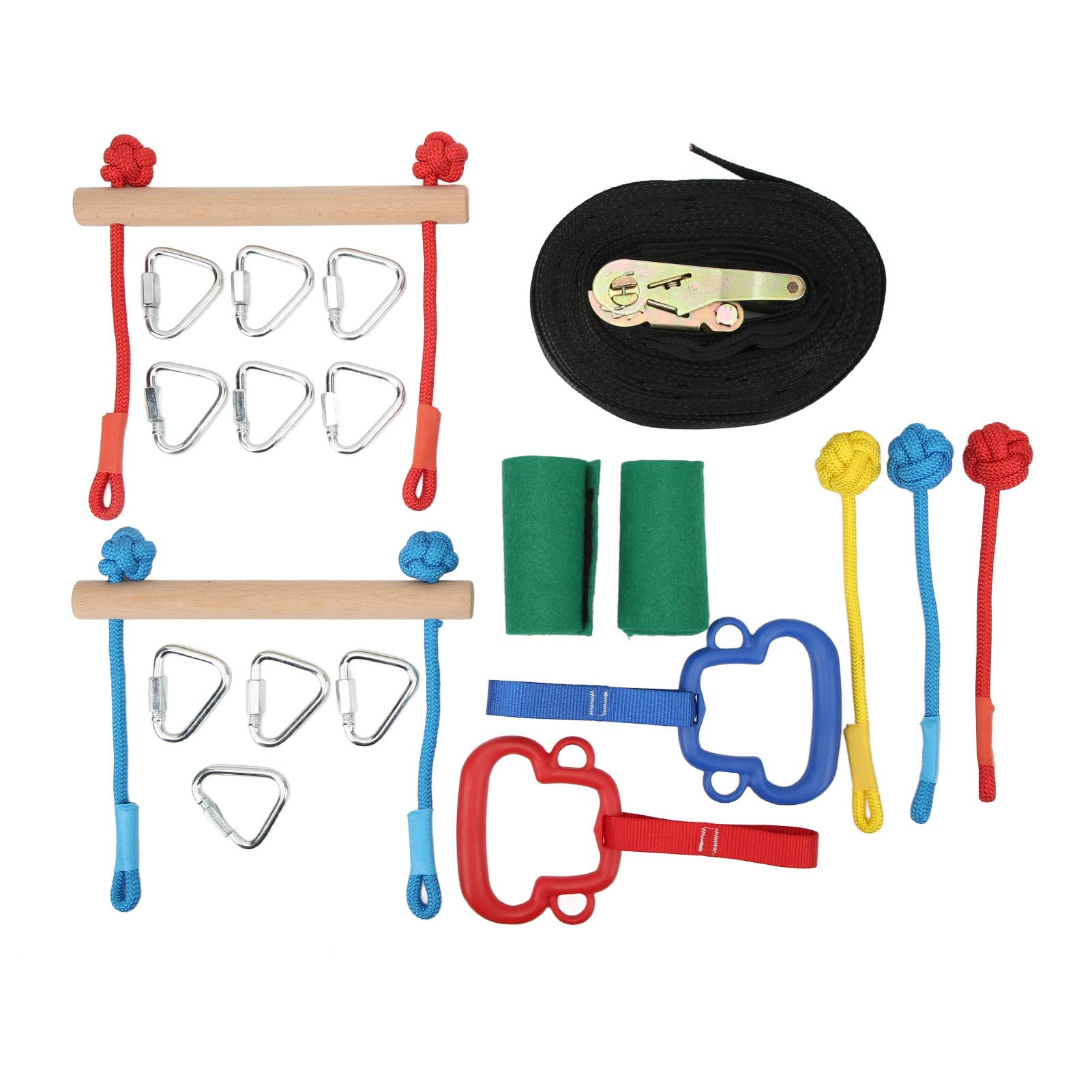 Anillos de Barras de Mono para Niños, Escalada Duradera y Actividad Física, Desarrolla Fuerza y ​​coordinación para Juegos en Interiores Exteriores, Poliéster de Alta Resistencia