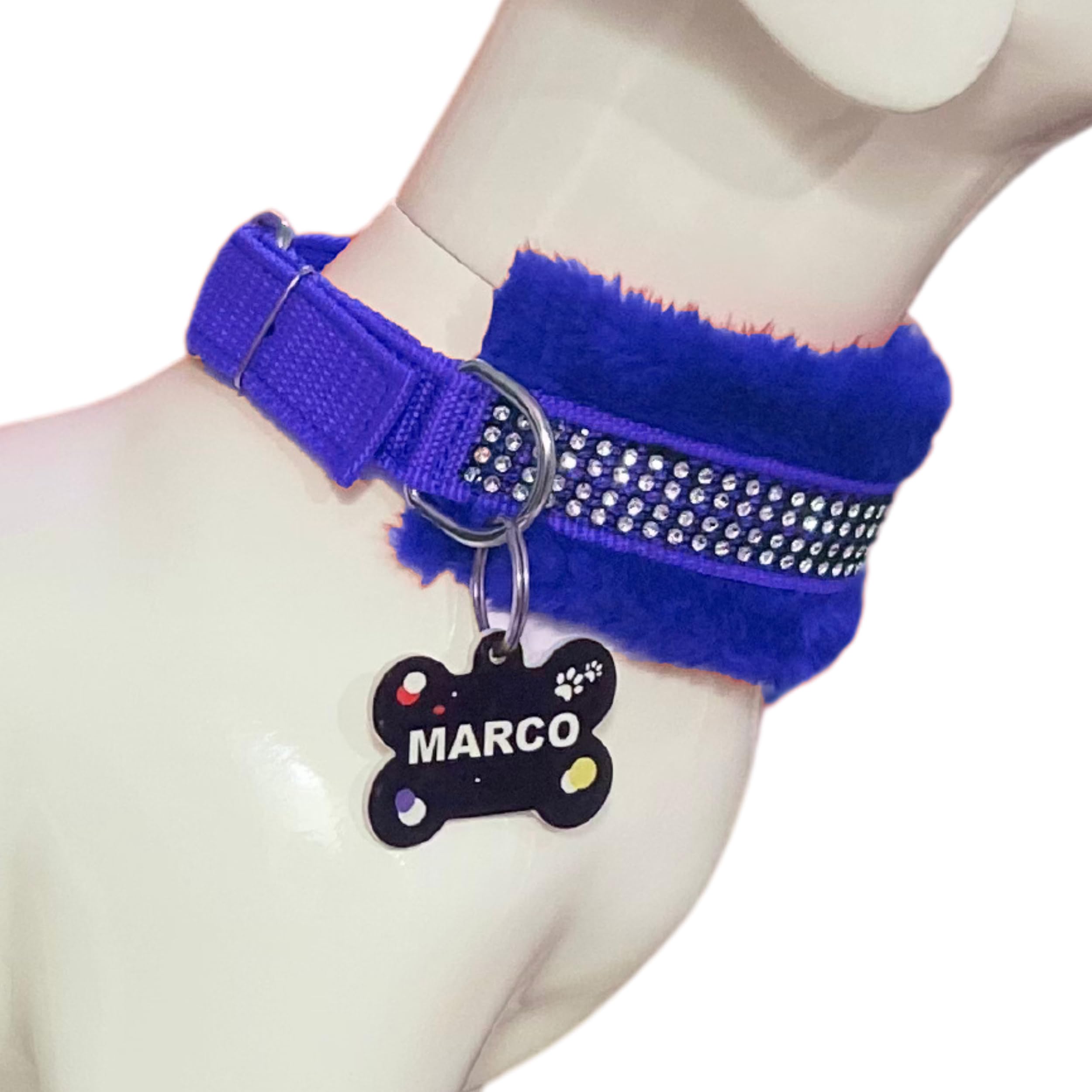 Customized Dog Neck Belt Collar with Name ID Tag, Soft Fur Padded Dog Collar (Medium, Blue) (Recommended for 15-25KG Pet) (B0CPBKLM7P) Amazon Price History, Amazon Price Tracker