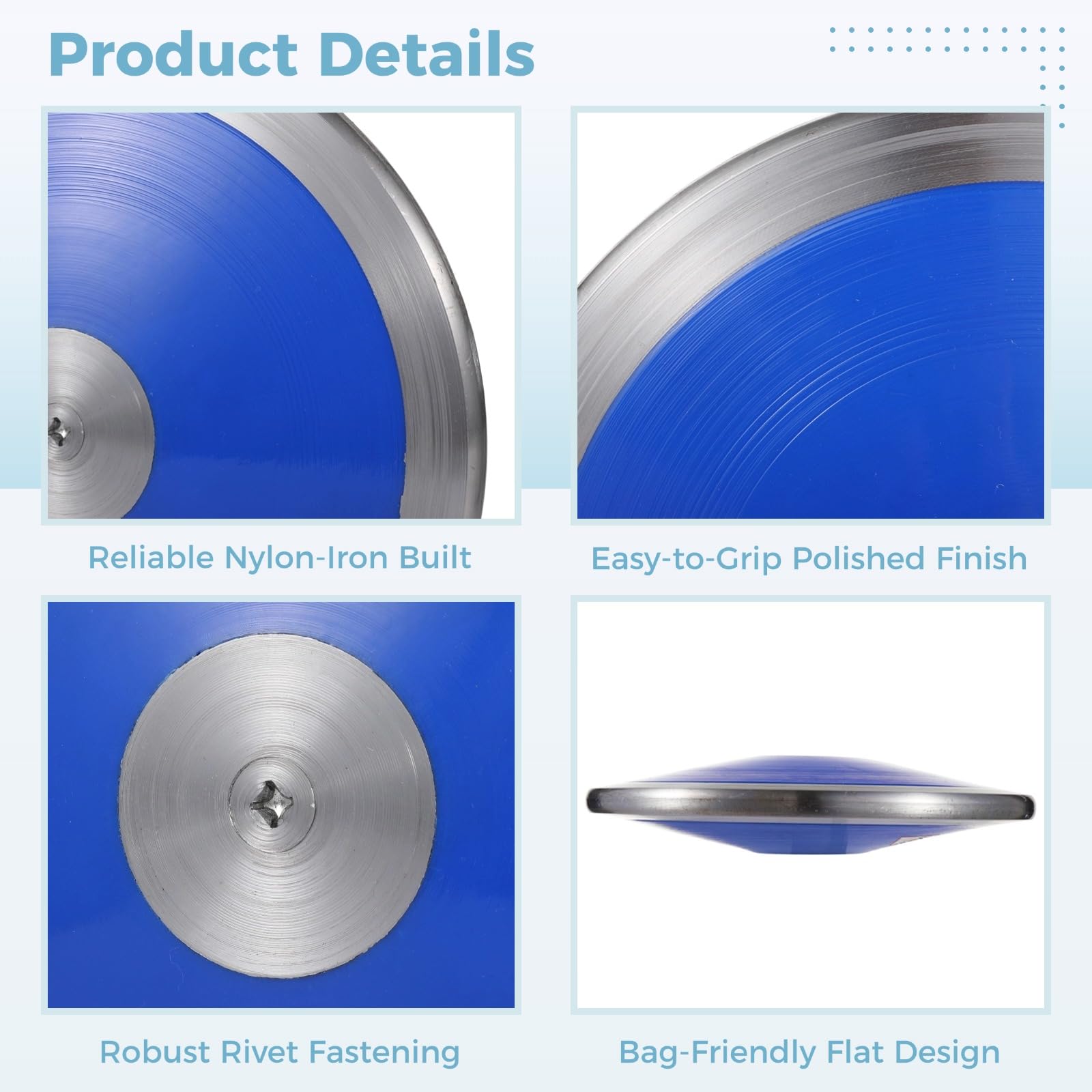 Blue Discus Track 2 PCS 1.6 Kg Sports Training Discus, Track And Field Discus For High
