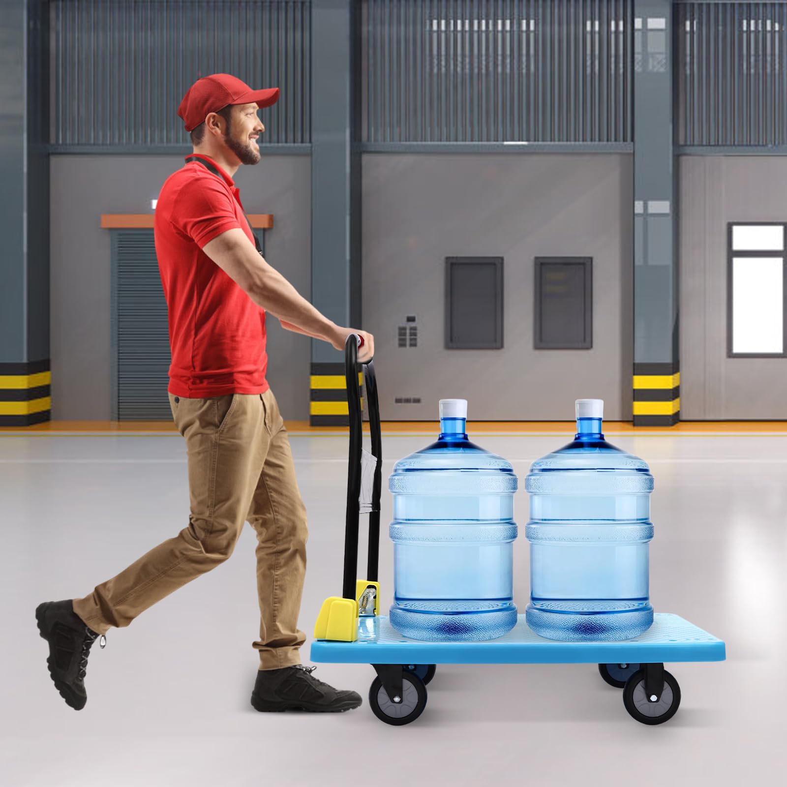 Carrello di trasporto Fino a 400 kg Piattaforma, Carrello pieghevole, Carrello a mano Piattaforma, Camion Cart, Carrello per fabbriche, Ristoranti, Corrieri e supermercati, Mobilità leggera