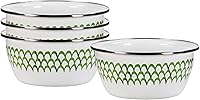Vista 7 de Golden Rabbit Enamelware - Ensaladeras de 24 onzas, Aspen Grove, juego de 4